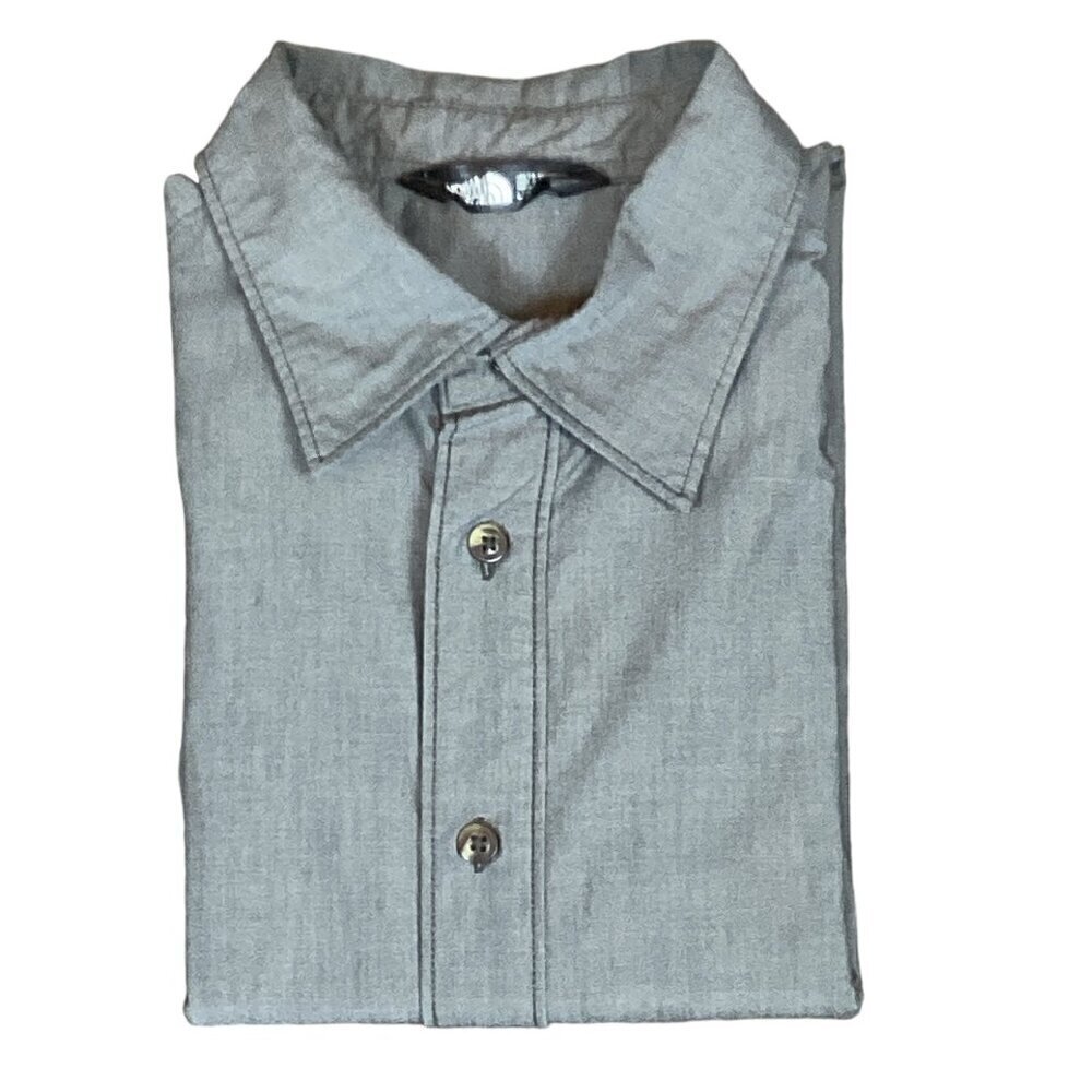 The North Face Men's Casual Button Down Shirt Sz L Slate‎ Gray 243M